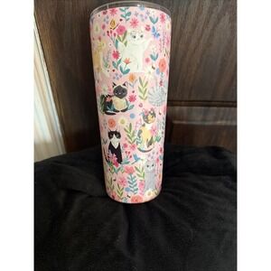 Clementine Paper Inc. 25oz Pink Cat Tumbler with Slide New Without Tags No Straw